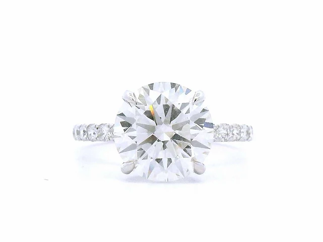 14 karaat witgouden ring met 4,11 crt. diamant - afbeelding 1 van  7