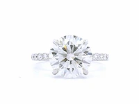 14 karaat witgouden ring met 4,11 crt. diamant - afbeelding 1 van  7