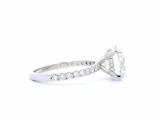 14 karaat witgouden ring met 4,11 crt. diamant - afbeelding 3 van  7