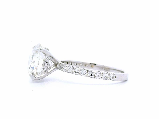 14 karaat witgouden ring met 4,11 crt. diamant - afbeelding 4 van  7