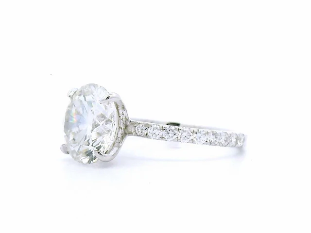 14 karaat witgouden ring met 4,11 crt. diamant - afbeelding 5 van  7