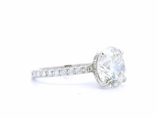 14 karaat witgouden ring met 4,11 crt. diamant - afbeelding 6 van  7