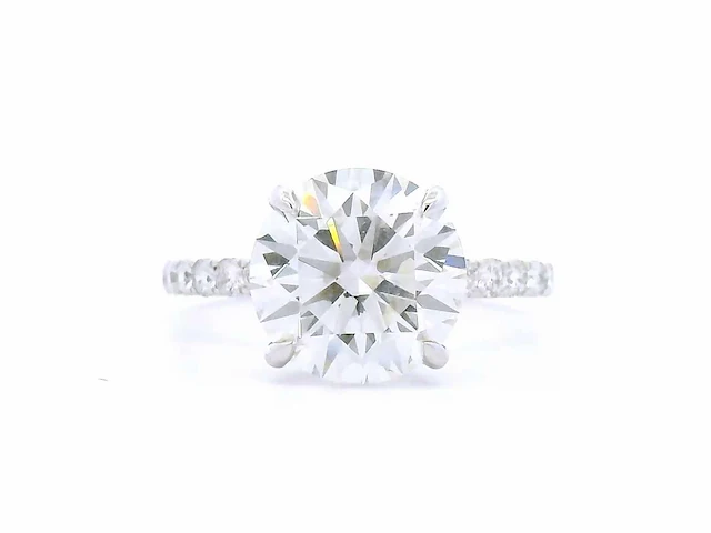 14 karaat witgouden ring met 4,11 crt. diamant - afbeelding 7 van  7