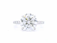 14 karaat witgouden ring met 4,11 crt. diamant - afbeelding 7 van  7