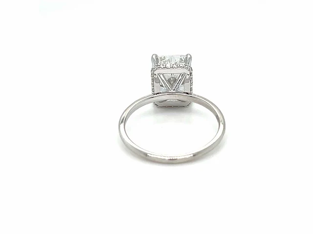 14 karaat witgouden ring met 4,14 crt. diamant - afbeelding 10 van  10