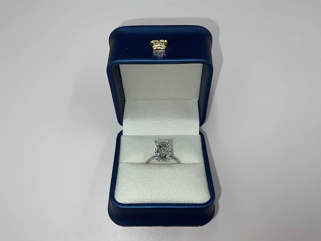 14 karaat witgouden ring met 4,14 crt. diamant - afbeelding 4 van  10