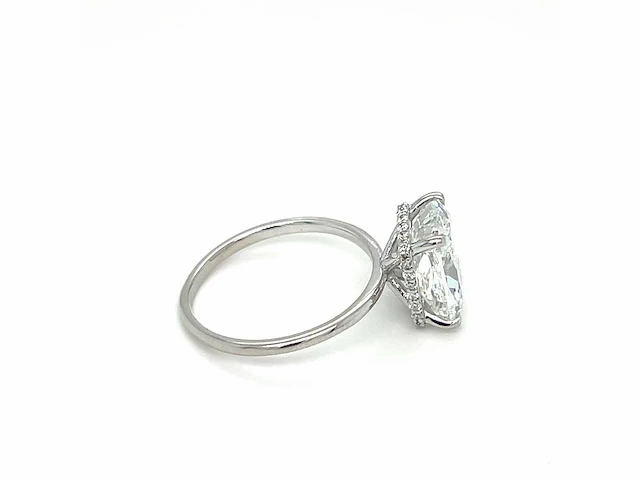 14 karaat witgouden ring met 4,14 crt. diamant - afbeelding 8 van  10