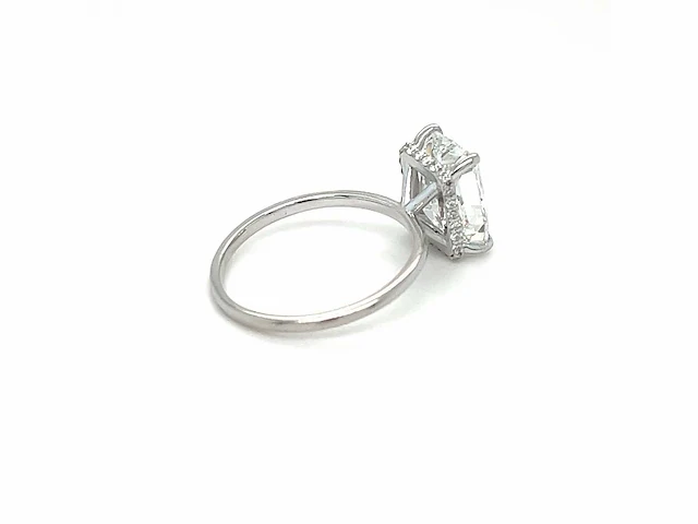 14 karaat witgouden ring met 4,14 crt. diamant - afbeelding 9 van  10