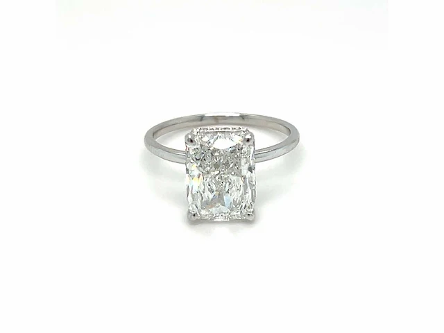 14 karaat witgouden ring met 4,14 crt. diamant - afbeelding 2 van  10