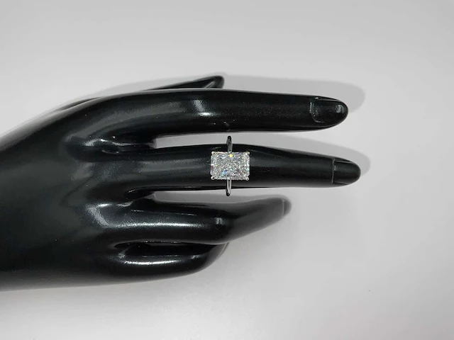 14 karaat witgouden ring met 4,14 crt. diamant - afbeelding 3 van  10