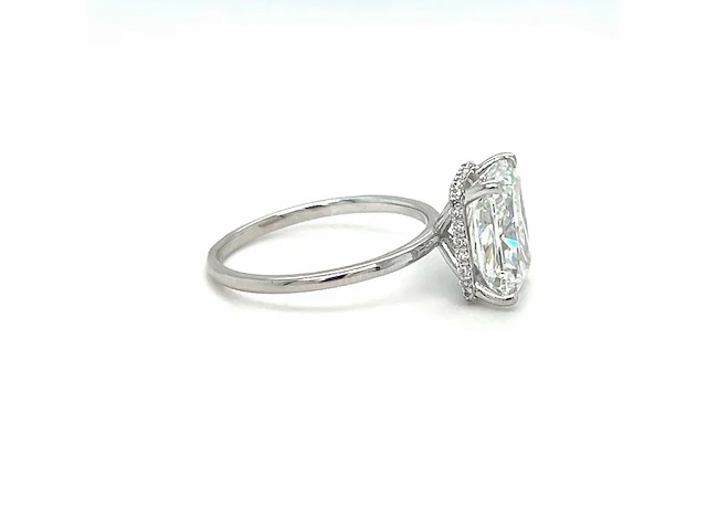 14 karaat witgouden ring met 4,14 crt. diamant - afbeelding 5 van  10