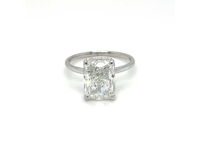 14 karaat witgouden ring met 4,14 crt. diamant - afbeelding 2 van  10