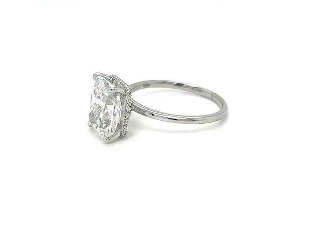14 karaat witgouden ring met 4,14 crt. diamant - afbeelding 1 van  10