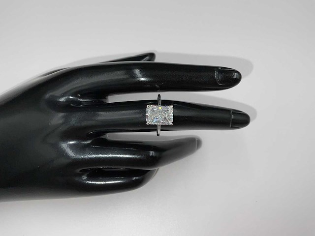 14 karaat witgouden ring met 4,14 crt. diamant - afbeelding 3 van  10