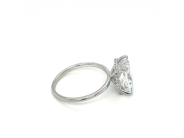 14 karaat witgouden ring met 4,14 crt. diamant - afbeelding 6 van  10