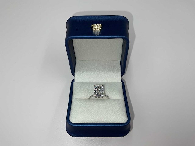 14 karaat witgouden ring met 4,14 crt. diamant - afbeelding 7 van  10