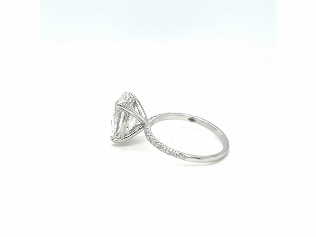 14 karaat witgouden ring met 4,19 crt. diamant - afbeelding 2 van  14