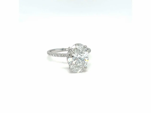 14 karaat witgouden ring met 4,19 crt. diamant - afbeelding 6 van  14