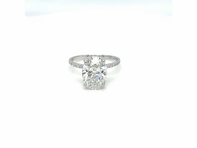14 karaat witgouden ring met 4,19 crt. diamant - afbeelding 14 van  14