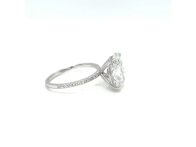 14 karaat witgouden ring met 4,19 crt. diamant - afbeelding 3 van  14