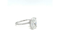 14 karaat witgouden ring met 4,19 crt. diamant - afbeelding 1 van  14