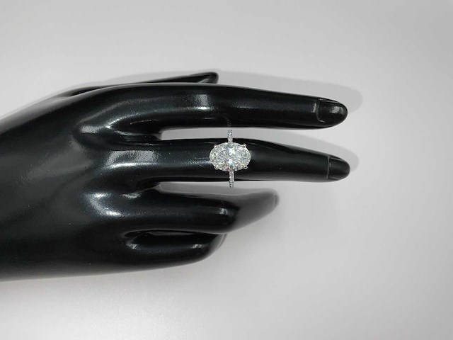 14 karaat witgouden ring met 4,19 crt. diamant - afbeelding 7 van  14