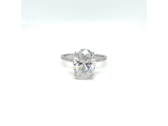 14 karaat witgouden ring met 4,19 crt. diamant - afbeelding 9 van  14