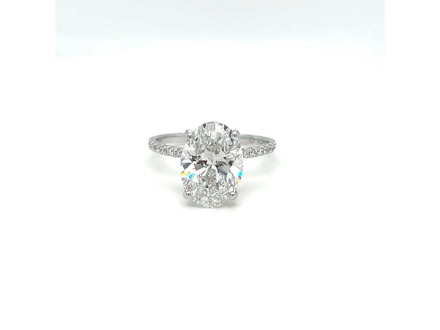 14 karaat witgouden ring met 4,19 crt. diamant - afbeelding 13 van  14