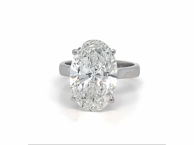 14 karaat witgouden ring met 5,01 crt. diamant - afbeelding 7 van  8