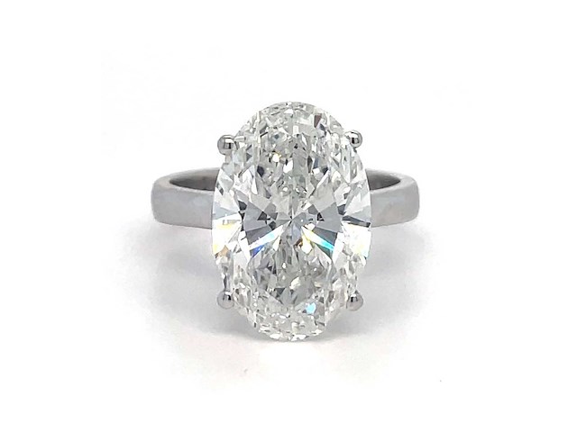 14 karaat witgouden ring met 5,01 crt. diamant - afbeelding 1 van  8