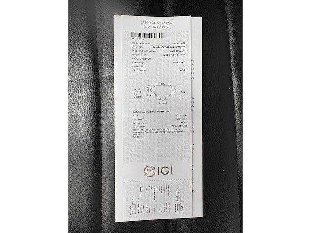 14 karaat witgouden ring met 5,01 crt. diamant - afbeelding 2 van  8