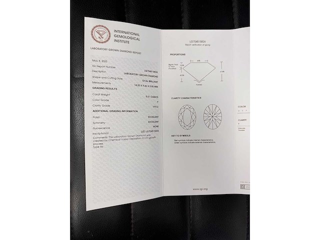 14 karaat witgouden ring met 5,01 crt. diamant - afbeelding 4 van  8