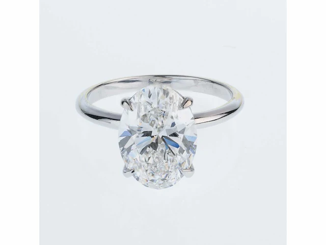 14 karaat witgouden ring met 5,04 crt. diamant - afbeelding 2 van  9