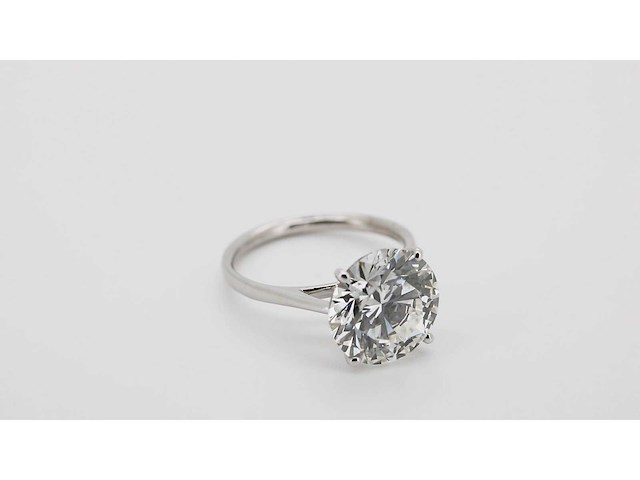 14 karaat witgouden ring met 5,04 crt. diamant - afbeelding 4 van  7
