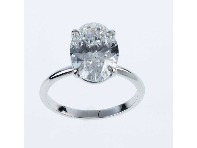 14 karaat witgouden ring met 5,04 crt. diamant - afbeelding 8 van  9