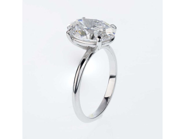14 karaat witgouden ring met 5,04 crt. diamant - afbeelding 9 van  9