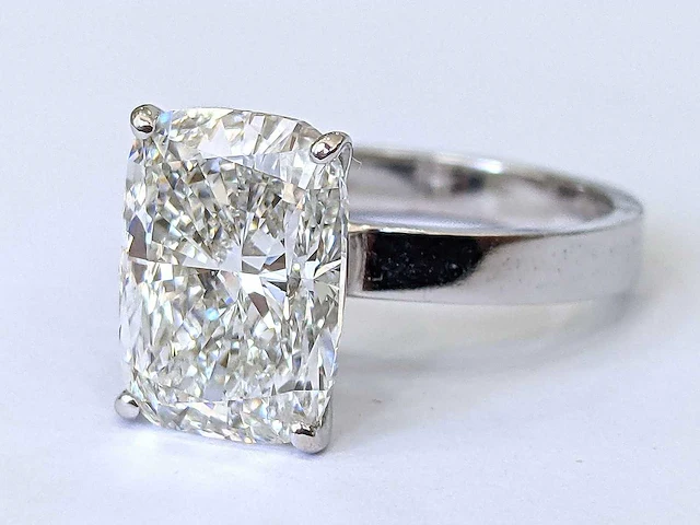 14 karaat witgouden ring met 5,1 crt diamant. - afbeelding 4 van  7