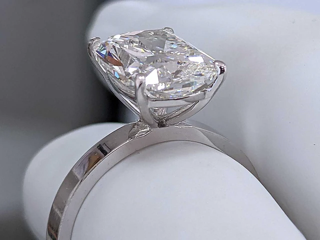 14 karaat witgouden ring met 5,1 crt diamant. - afbeelding 6 van  7
