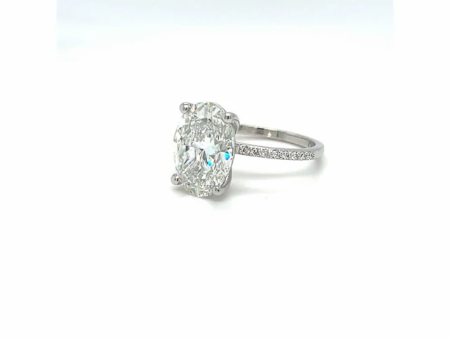 14 karaat witgouden ring met 5,15 crt. diamant - afbeelding 4 van  5