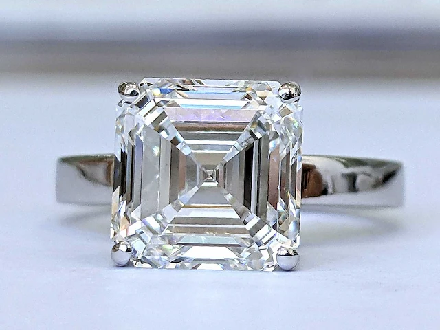 14 karaat witgouden ring met 5,22 crt. diamant - afbeelding 6 van  9