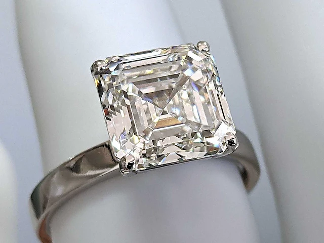 14 karaat witgouden ring met 5,22 crt. diamant - afbeelding 7 van  9