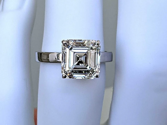 14 karaat witgouden ring met 5,22 crt. diamant - afbeelding 8 van  9