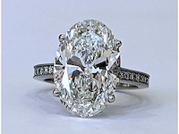14 karaat witgouden ring met 5,22 crt. diamant - afbeelding 1 van  7