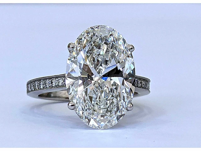 14 karaat witgouden ring met 5,22 crt. diamant - afbeelding 3 van  7