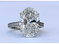14 karaat witgouden ring met 5,22 crt. diamant - afbeelding 3 van  7