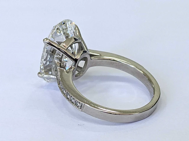 14 karaat witgouden ring met 5,22 crt. diamant - afbeelding 5 van  7