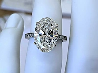 14 karaat witgouden ring met 5,22 crt. diamant - afbeelding 6 van  7