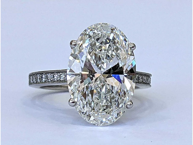 14 karaat witgouden ring met 5,22 crt. diamant - afbeelding 7 van  7