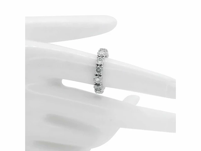 14 karaat witgouden ring met 5,23 crt. natuurlijke diamanten - afbeelding 1 van  6