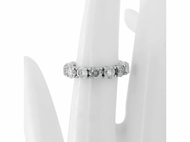 14 karaat witgouden ring met 5,23 crt. natuurlijke diamanten - afbeelding 4 van  6
